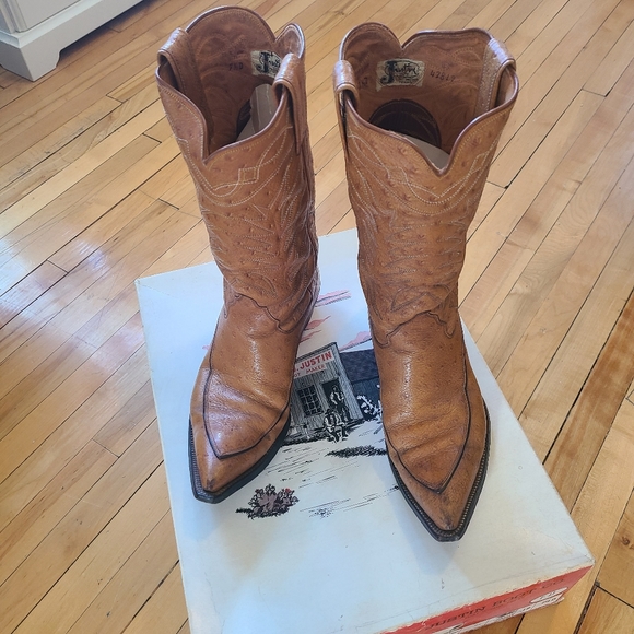 Vintage Justin Boot Co. Men's 7.5D Cowboy Boots - Picture 3 of 11